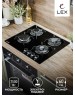 Варочная панель газовая LEX Газовая варочная панель GVG 643A BBL, 4 конфорки, закаленное стекло, черный