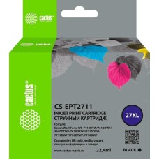 Картридж CACTUS Картридж CS-EPT2711, 27XL, черный / CS-EPT2711