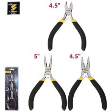 Мини-плоскогубцы DELI Набор мини-плоскогубцев DL103205-3 (комбинированные плоскогубцы 115мм, удлиненные плоскогубцы 125мм, диагональные бокорезы 110мм, прорезиненная ручка)