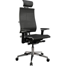 МЕТТА Кресло руководителя Yoga 4DF B2-5D - YM93, сетка, до 150кг, синхромеханизм, регулируемые 5D подлокотники, черный/черный