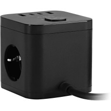 BURO Сетевой удлинитель BU-PC3.1UС-B 1.5м (3 розетки) черный (коробка)