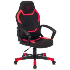 ZOMBIE Кресло игровое 10 черный/красный ткань/эко.кожа крестов. пластик