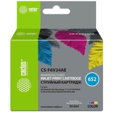 CACTUS Картридж струйный CS-F6V24AE 652 многоцветный (300стр.) (20мл) для HP DeskJet Ink Advantage 1115/2135/3635 с чипом