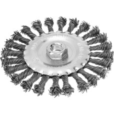 MATRIX Щетка для УШМ 125 мм, М14, плоская, крученая проволока 0.8 мм 74644