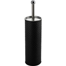 САНАКС - Ёрш для унитаза напольный, кожанные вставки с ВЫДЕЛКОЙ, из нержавеющей стали марки 410, 1107