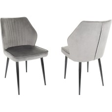 БЮРОКРАТ Стул для дома CH-K5_2 комплект 2шт т.серый Holland 18 металл черный на ножках (CH-K5_1/HL18_2)