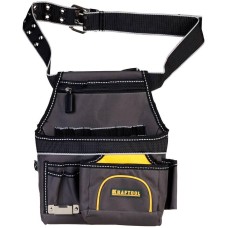 KRAFTOOL 9 карманов, с ремнем, петля для крепления рулетки, поясная сумка (38743)
