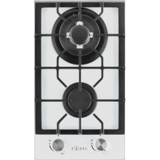 ZUGEL Газовая варочная панель ZGH292W, 2 конфорки, закаленное стекло, белый