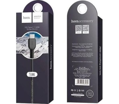 USB кабель HOCO (6957531068907) X20 USB (m)-microUSB (m) 2.0м - черный