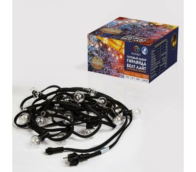 Электрогирлянда NEON-NIGHT (331-326) ''Белт-Лайт'' 10 м, черный каучук, 30 ламп, цвет Теплый белый, IP65, соединяется