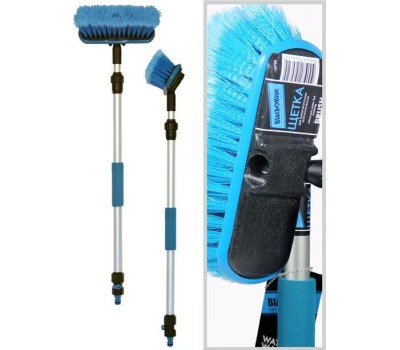 Щетка BLACK&BLUE ВВ602 для мытья телескоп., проточная ручка с запорным краном, 75-130см 39793
