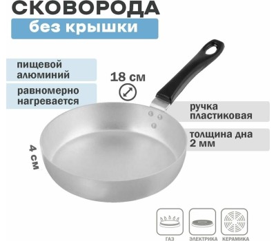 Сковорода SCOVO МТ024 алюм 18см пласт/руч