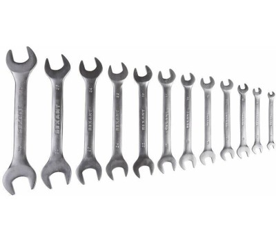 Рожковый ключ REXANT (12-5845) Набор ключей рожковых 6-32мм 12 предметов CrV, зеркальное хромирование