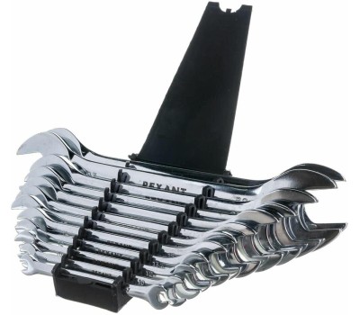 Рожковый ключ REXANT (12-5845) Набор ключей рожковых 6-32мм 12 предметов CrV, зеркальное хромирование