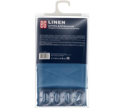 Штора для ванной ЕГ (541) LINEN Штора для ванной Голубая