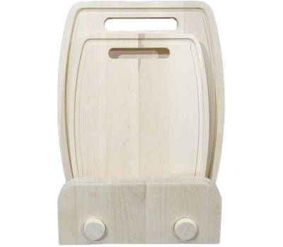 РОССИЯ 371904 Набор разделочных досок 1,8 см, массив березы, 2 шт: 18х22, 22х26 см, на подставке