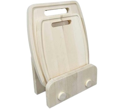 РОССИЯ 371904 Набор разделочных досок 1,8 см, массив березы, 2 шт: 18х22, 22х26 см, на подставке