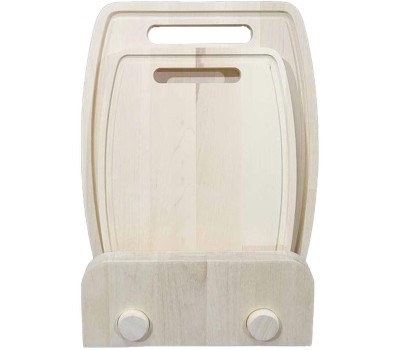 РОССИЯ 371904 Набор разделочных досок 1,8 см, массив березы, 2 шт: 18х22, 22х26 см, на подставке