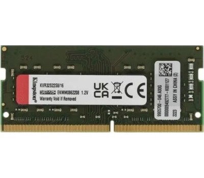 Оперативная память KINGSTON Память DDR4 SO-DIMM 16Gb (PC25600, 3200MHz, CL22, 1.2V, RTL) (KVR32S22S8/16)