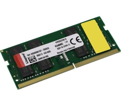 Оперативная память KINGSTON Память DDR4 SO-DIMM 16Gb (PC25600, 3200MHz, CL22, 1.2V, RTL) (KVR32S22S8/16)