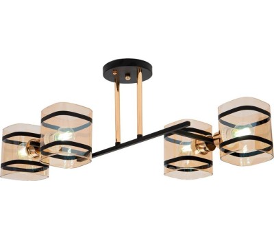 освещение HIPER Люстра Shepard H213-4, 4 х 60 Вт, черный/прозрачный