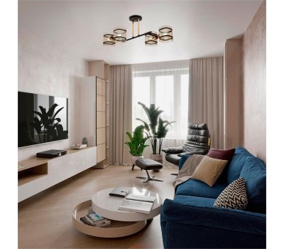 освещение HIPER Люстра Shepard H213-4, 4 х 60 Вт, черный/прозрачный