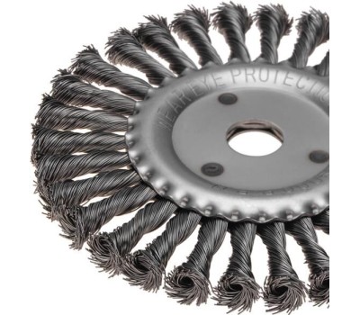 KRANZ Щетка дисковая для УШМ, крученая стальная проволока, 175мм, отв. 22,23мм