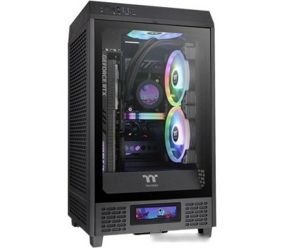 Корпус для ПК THERMALTAKE Корпус The Tower 200/Black/Win/SPCC/Tempered Glass*1/CT140 Fan*2/Color Box