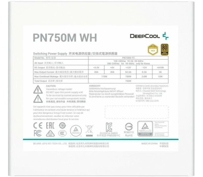 Блок питания DEEPCOOL Блок питания ПК GAMERSTORM PN750M WH (R-PN750M-FC0W-WGEU)