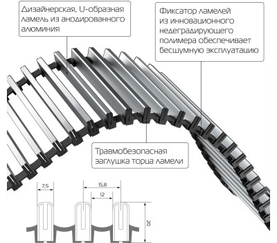 Конвектор ROYAL THERMO Конвектор внутрипольный ATRIUM-90/250/2400-DG-U-NA