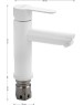 МАГНУС - Смеситель на раковину, литой корпус белого цвета, из нержавеющей стали марки 201 9450