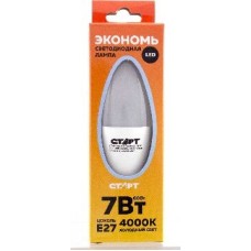 Лампа светодиодная СТАРТ (17278) LEDCANDLE E27 7W40 WS