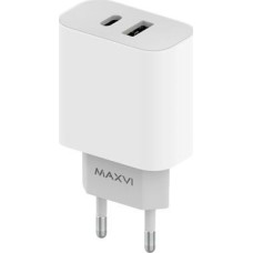 АККУМУЛЯТОРЫ И ЗАРЯДНЫЕ УСТРОЙСТВА MAXVI CHL-602PD 6A, QC 3.0, 1xUSB, 1xType-C, цвет: белый