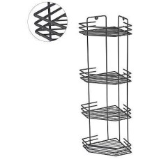 РЫЖИЙ КОТ Полка угловая четырёхъярусная 20,5*20,5*72 см (термопластичное покрытие) графит (310871)