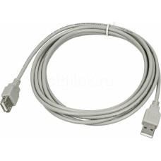 NONAME Кабель USB2.0 USB A(m) - USB A(f), 3м, серый