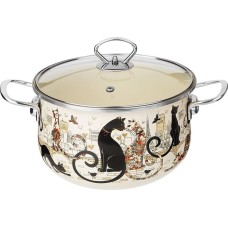 Кастрюля AGNESS КАСТРЮЛЯ ЭМАЛИРОВАННАЯ СО СТЕКЛЯННОЙ КРЫШКОЙ СЕРИЯ 