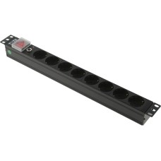 LANMASTER Блок распределения питания TWT-PDU19-10A8P гор.размещ. 8xSchuko базовые 10A