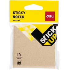 DELI Блок самоклеящийся бумажный Stick UP EA03893 76x76мм 80лист. коричневый европодвес
