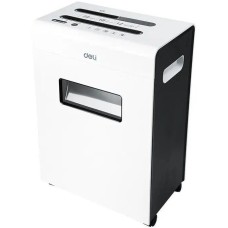 DELI Шредер E9903-EU белый/черный (секр.P-4) фрагменты 12лист. 23лтр. скрепки скобы пл.карты CD