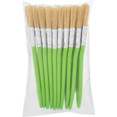 СИБРТЕХ Кисть флейцевая, 25*8, натуральная щетина, пластиковая ручка, 10шт 82579