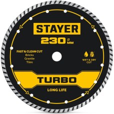 STAYER TURBO 230 мм (22.2 х 7 х 2.8 мм), сегментированный алмазный диск (3662-230)