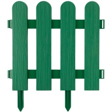 GRINDA Штакетник, 29 х 224 см, зеленый, 7 секций, декоративный забор (422209-G)