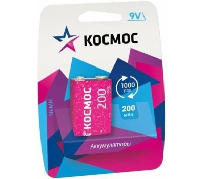 Аккумулятор КОСМОС KOCNI-MH6F22(200MAH)