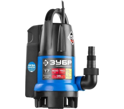 Дренажный насос ЗУБР НПГ-Т7-400 Насос погружной дренажный для грязной воды