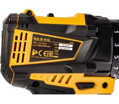 Аккумуляторный инструмент DENZEL BLDL-IB-IB-18-02, Li-Ion, Дрель-шуруповерт аккумуляторная с бесщеточным двигателем 18 В, 1.5