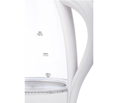 Чайник электрический ENERGY E-262 (1.7л) стекло пластик белый (164104)