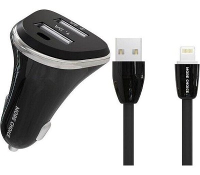 АЗУ MORE CHOICE (4627151191393) AC22i 2USB 2.4A для 8-pin Black