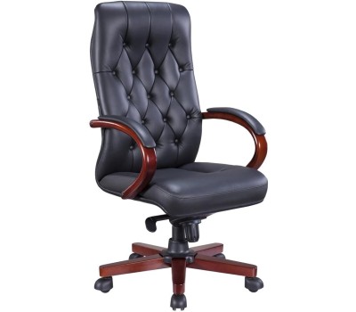 Кресло компьютерное EVERPROF Monaco Wood Кожа Черный