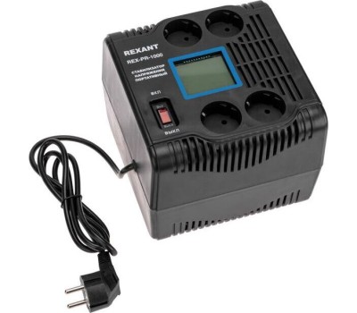 Стабилизатор напряжения однофазный портативный REXANT (11-5029) REX-PR-1000 черный