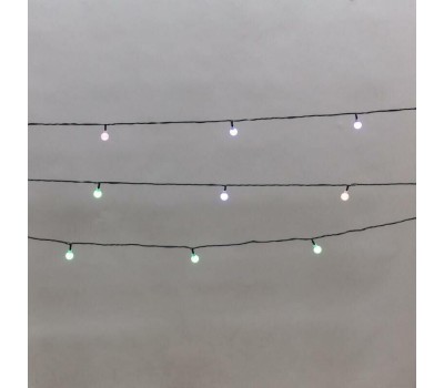 Гирлянда NEON-NIGHT (304-023) Гирлянда светодиодная Шарики 5м, 20LED, IP20, зеленый провод, свечение мульти (RG/RB), мигание, 230В